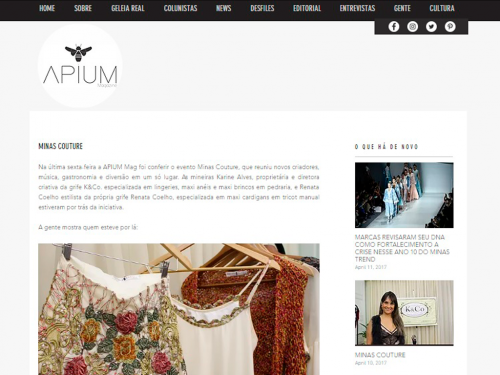 Divulgação Site "Apium Magazine"